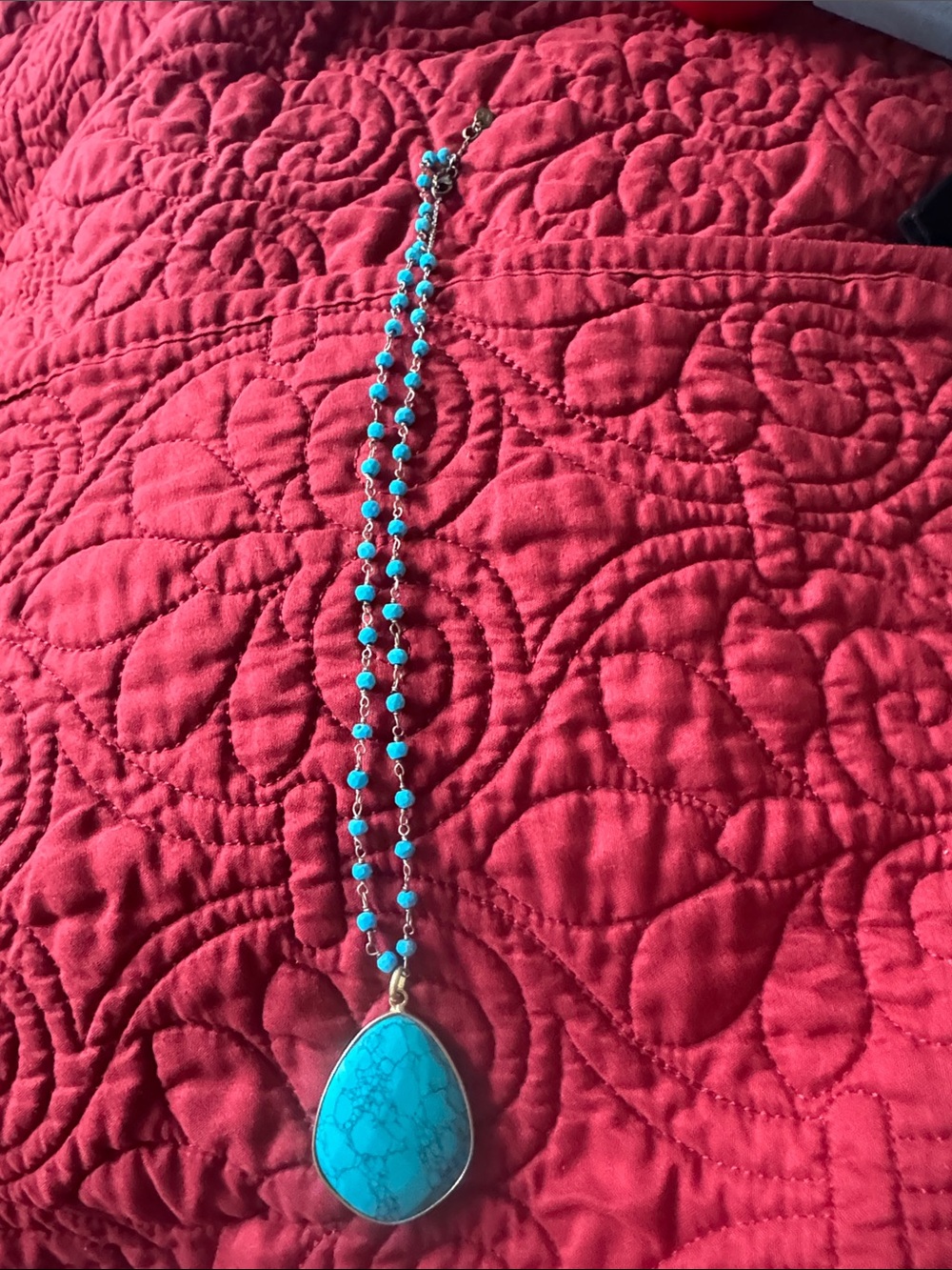 Argento Vivo Turquoise Blue Teardrop Pendant Necklace
